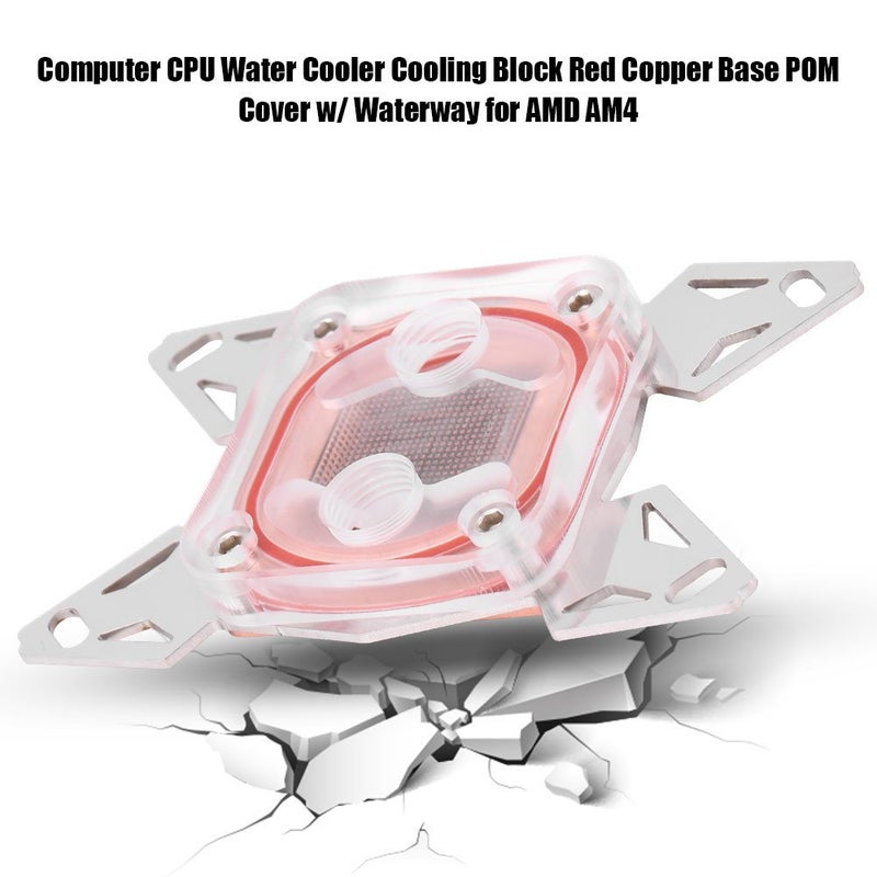 Wendry Universal Computer CPU Water Block, Professional CPU Water Cooling Block, Computer CPU Water Cooler Block with Red Copper Base POM Cover for AM4 - Image 4